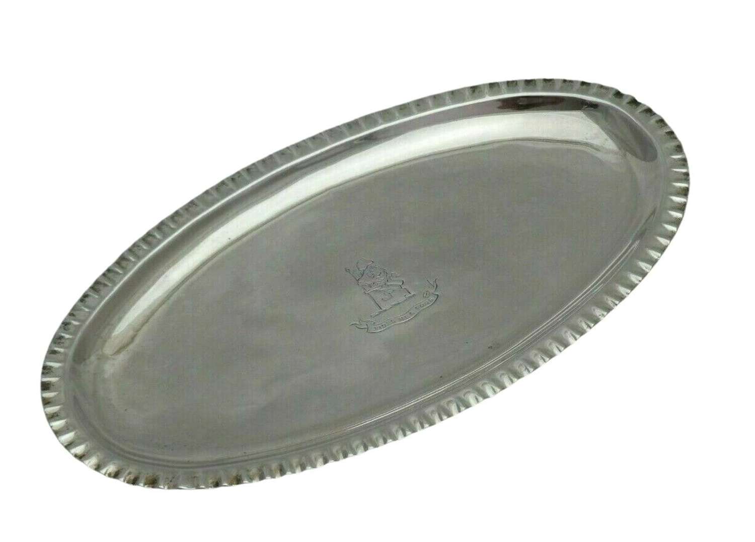 1784 Georgian Antique Solid Silver Fine Dining Table Spoon Tray