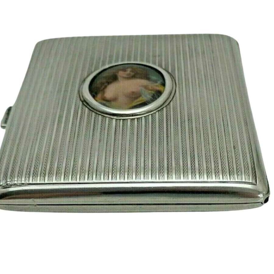 RARE Antique Solid Silver Card Cigarette Case