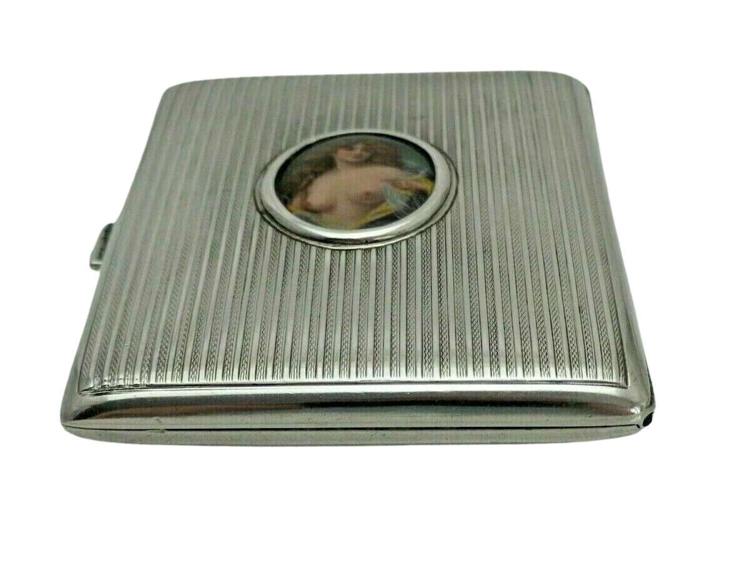 RARE Antique Solid Silver Card Cigarette Case