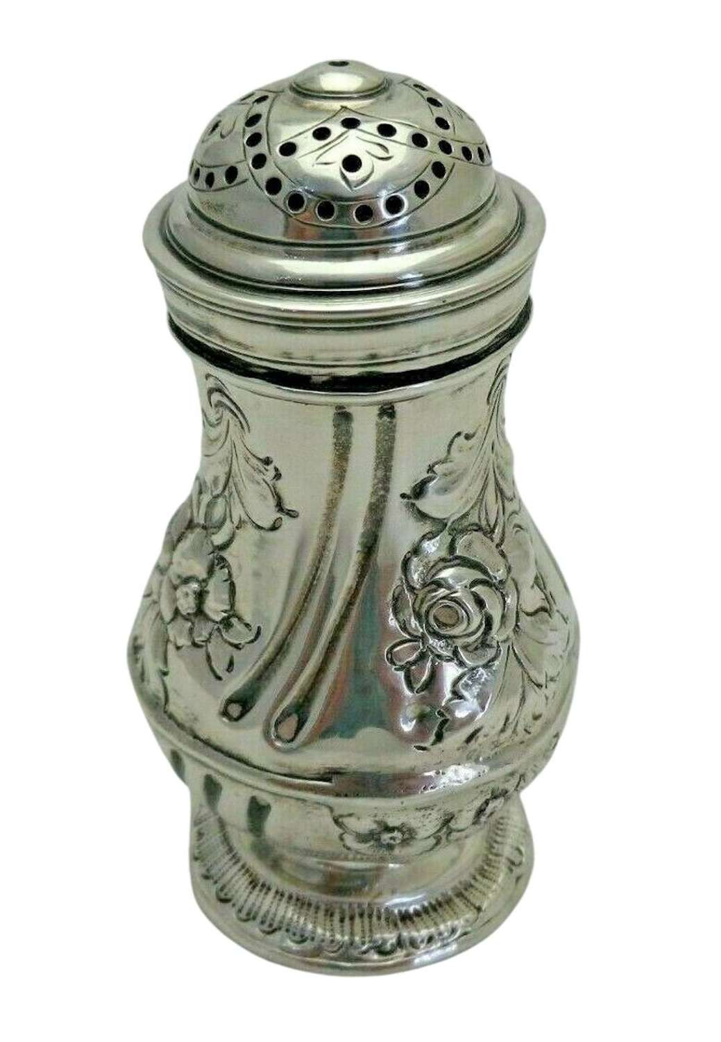 George I Antique Pounce Pot Shaker Solid Silver Georgian 1720