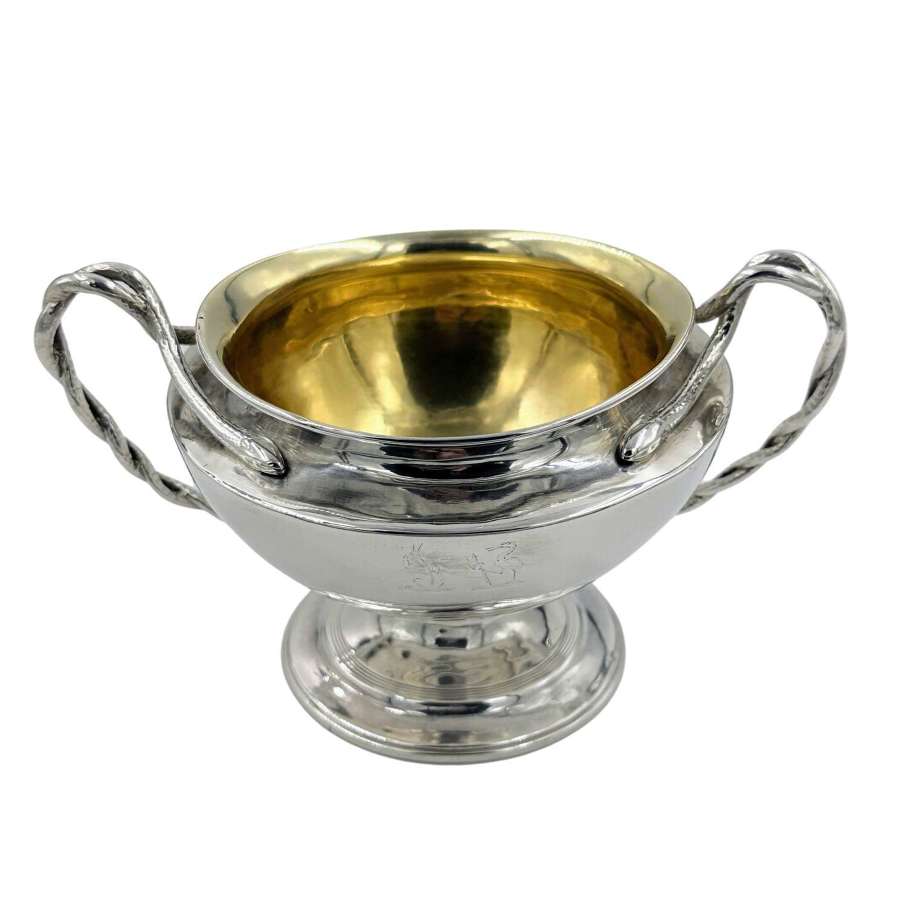 1801 Georgian Solid Silver Twin Handle Pedestal Bowl 382g